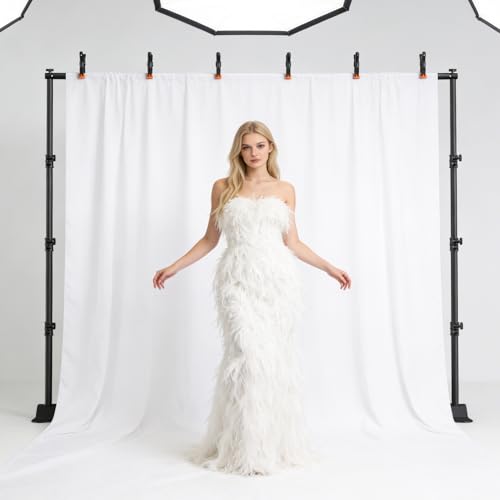 Forlogic 10x8ft Banner Backdrop Stand Kit，Heavy Duty Adjustable Photo Background Stand Step and Repeat Backgdrop Frame for Photography，Party，Trade Show