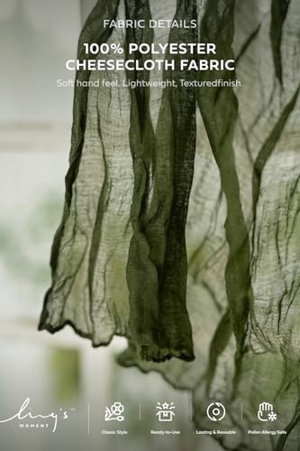 Ling's Moment Luxury Cloth Wedding Napkins - 19x19 Inch Reusable Cheesecloth Linen Napkins for Wedding Reception, Bridal Shower, Dinner Table - Washable, Durable (Set of 10), [Sage Green] - color: Grn-moss Green