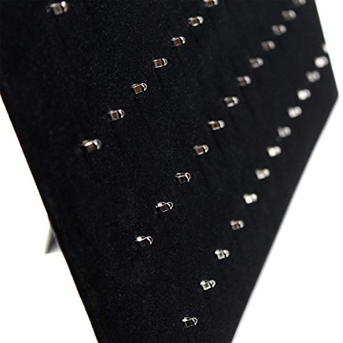 MOOCA 54 Clip Pendant/Body Jewelry Showcase Display Pad with Built in Easel for Belly Button Rings, Tongue Rings and Industrial Barbell organizer, Black Velvet, 2 Pieces Set - color: Black Velvet