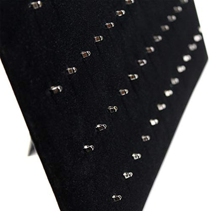 MOOCA 54 Clip Pendant/Body Jewelry Showcase Display Pad with Built in Easel for Belly Button Rings, Tongue Rings and Industrial Barbell organizer, Black Velvet, 2 Pieces Set - color: Black Velvet