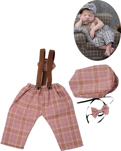 Newborn Baby Boy Suspender Pants Photo Outfits Gentleman Photography Outfit Girl - color: Color5