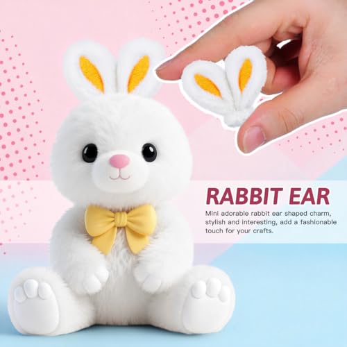 Garneck 30 Pack Bunny Ears for Crafts Plush Rabbit Ear Diy Accessories: Easter Bunny Embellishments for Hair Clips Bows Headband Costume Decor