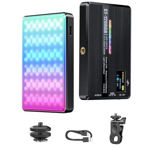 120 RGB Video Light, Photography Light, Color Temperature 2500-9000K 360° Full Color with 20 Lighting Effects, 3000mAh Battery, OLED Display, DSLR Lighting for TikTok, Photography, Video Conference - size: St-120 Rgb
