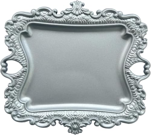 khtumeware 1 Pack Jewelry Dish Silver Jewelry Trays ideal for holding jewelry rings and small trinkets. - color: Silver