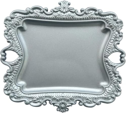 khtumeware 1 Pack Jewelry Dish Silver Jewelry Trays ideal for holding jewelry rings and small trinkets. - color: Silver