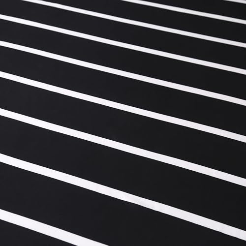 MAG 3pcs Striped Queen Bed Sheet,Black and White Pattern Microfiber Bedding Sheet Set,Hotel Quality Sheets with1 Fitted Sheet and 2 Pillowcases,14 Inches Deep (Black and White, Queen) - color: Striped, size: Queen