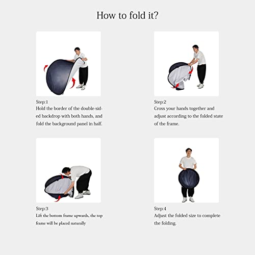 Kate 5x6.5ft(1.5x2m) Collapsible Backdrop Red Black Texture Pop up Backdrops Abstract Reversible Portrait Photography Backgrounds for Photo Video Meeting