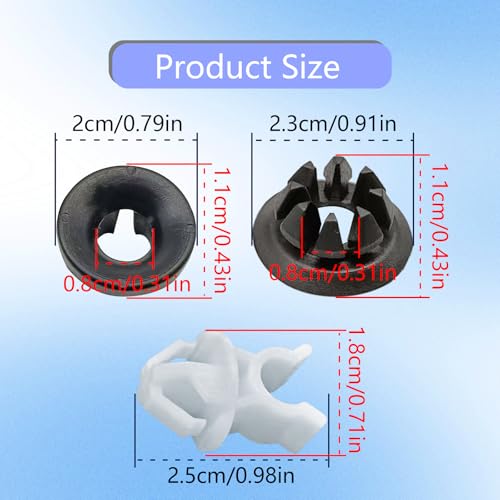 3Pieces Car Hood Support Prop Rod Holder Clip, Black White Hood Rod Grommet Clips for Most Car Bracket Decorative Clip 91503-SS0-003 91604-SD2-013