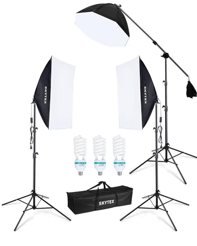 Skytex Softbox Lighting Kit 3Pack, 20x28in Soft Box | 135W 5500K E27 Bulb Continuous Photography Lighting, Photo Studio Lights Equipment for Camera Shooting, Video Recording - size: 3 softbox fixed