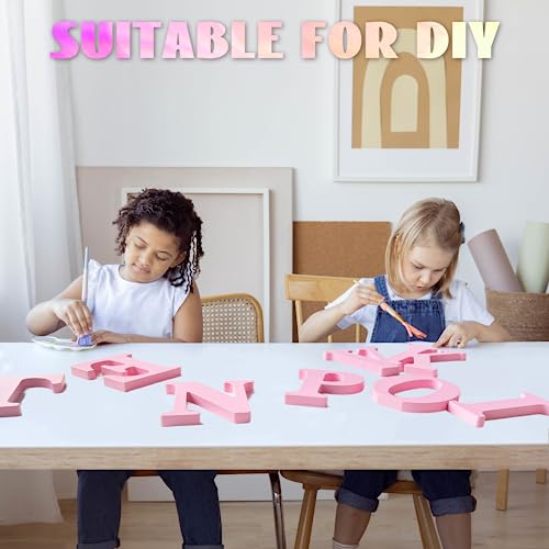 AOCEAN 6 Inch Pink Wood Letters Unfinished Wooden Letters for Wall MAGA Decorative Standing Letters Slices Sign Board for Crafts Christmas Decoration Home Party Projects (G) - style: G