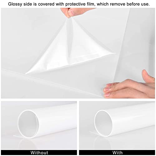 Meking Photography PVC Backdrop 31x59 inches (80x150cm) White Matte & Reflective PVC Background for Studio Video Product Commercial Ads Live Streaming Shooting - color: Matte & Reflective White