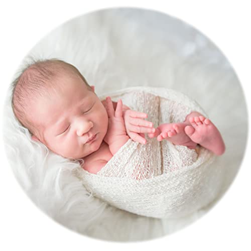 Zeroest Newborn Photo Prop Stretch Knit Wrap for Baby Photography Newborn Photoshoot Outfits Boys Girls Posing Blanket (White) - color: White