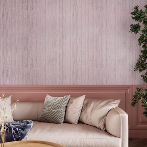 CRE8TIVE Pale Pink Grasscloth Wallpaper Textured Grasscloth Peel and Stick Wallpaper Faux Grass Cloth Contact Paper Self Adhesive Fabric Linen Removable Wall Paper for Girls Bedroom Dressers 12"x80" - color: Pale Pink, size: 12" x 80"