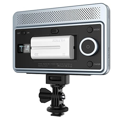 VILTROX RGB Led Panel Light, Smartphone Control Full Color On Camera LED Photography Light, 2600K-6800K Dimmable LED Video Light, with NP-F550 Battery (Sprite 15C) - size: 15W RGB & Bluetooth