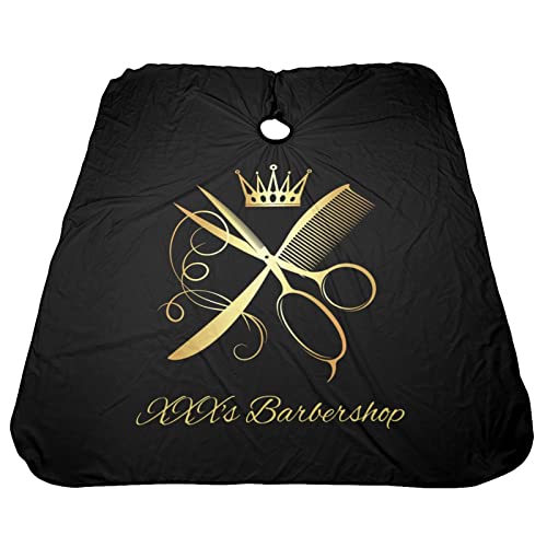Custom Waterproof Barber Cape Personalized Text Barber Shop Salon Cape for Men Customized Hair Cutting Cape - color: Barber-01