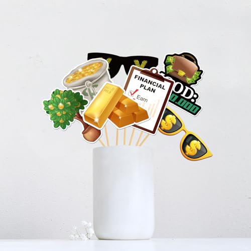 Bill Dollar Money Photo Booth Props Wedding Birthday Photoshoot Retirement Party Photography Props Favor Centerpiece Sticks Decorations 20 PCS