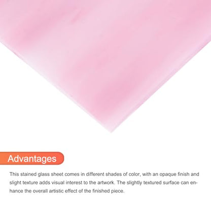 MECCANIXITY Stained Glass Sheet Mosaic Tile 3.9 Inch x 3.9 Inch Bright Pink Stained Glass Sheets for Crafts DIY, Art Project - color: Bright Pink