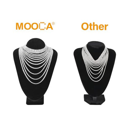 MOOCA 2 Pcs Small Necklace Chain Jewelry Bust Display Holder Stand, Necklaces Display Mannequin, Jewelry Bust Stand 7 1/4 in H, Black Velvet - color: 2) Black Velvet, 2 pieces