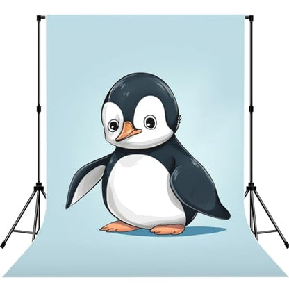 Cute Penguin Backdrop Background for Photography 5x7ft Photobooth Professional Photo Backdrop Curtains Video Photography Studio Photo Backgrounds Banner Booth Background Screen Parties - color: Cute Penguin