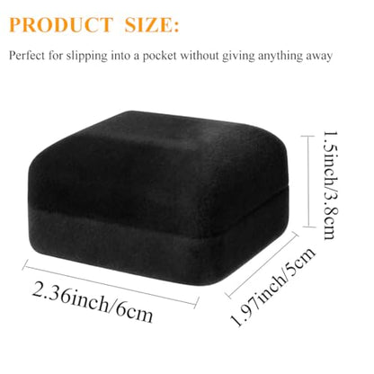 GBYAN Velvet Ring Box with LED Light Jewelry Display Gift Box for Proposal,Engagement, Wedding - color: Black