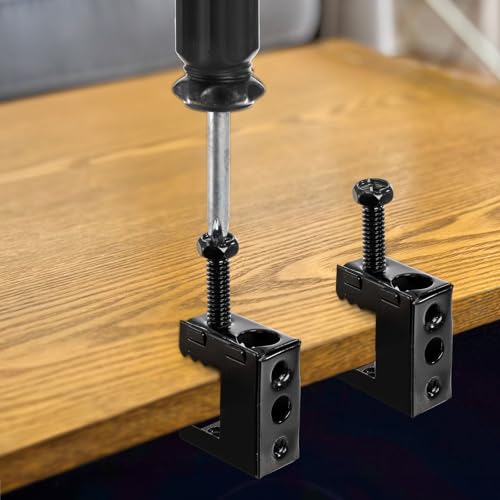 50 Pieces Beam Clamps, 1/4" x 20 Carbon Steel Safety C Clamps with Screws, Heavy Duty Small Thread Rod Clamp for Support J Hooks, Flange, Bridle Rings, Pipe Work