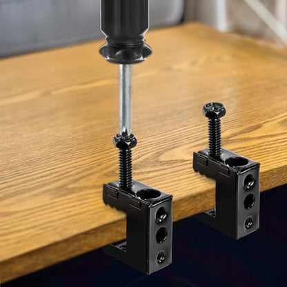 50 Pieces Beam Clamps, 1/4" x 20 Carbon Steel Safety C Clamps with Screws, Heavy Duty Small Thread Rod Clamp for Support J Hooks, Flange, Bridle Rings, Pipe Work