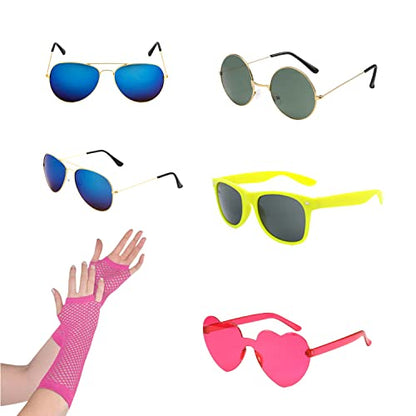 18 Pcs Funny Photo Booth Props for Adults - Assorted Dress Up Costume Hats and Fun Sunglasses - Fun Photo Booth Props Kits for Wedding, Bachelorette, Graduation, Birthday Party Supplies