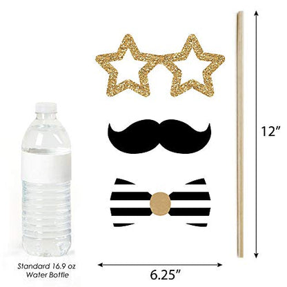 Big Dot of Happiness Mrs. and Mrs. - Gold - Lesbian Wedding Photo Booth Props Kit - 20 Count