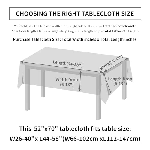Natural Linen Textured Rectangle Tablecloth, Slubby Lightweight Table Cloth 52 x 70 Inch, Water Resistant Stain Resistant Farmhouse Burlap Table Cover for Kitchen Dining Room - color: Natural, size: 70" x 70" (Rectangular)