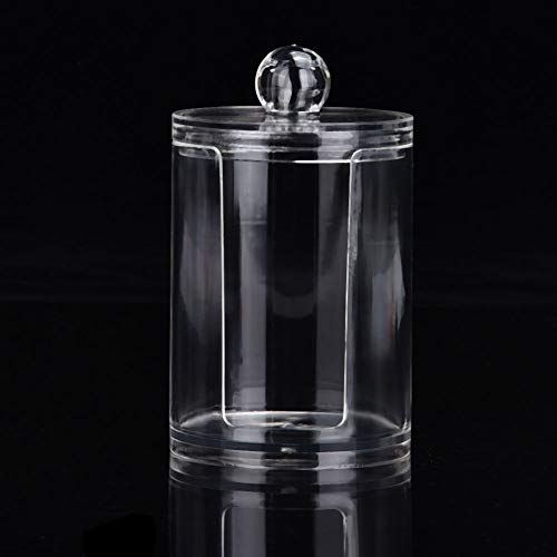 Dioche Round Clear Acrylic Makeup Cotton Pad Swab Holder Makeup Cosmetic Storage Organizer Box, Clear Acrylic Cotton Pad Container