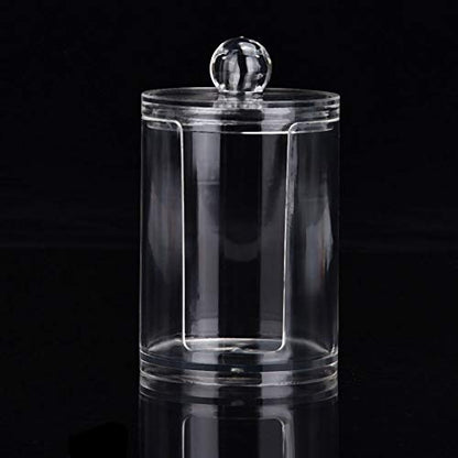 Dioche Round Clear Acrylic Makeup Cotton Pad Swab Holder Makeup Cosmetic Storage Organizer Box, Clear Acrylic Cotton Pad Container