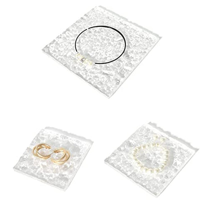 Photo Background Props Acrylic Mirror Cosmetic Shooting Accessories Transparent Water Ripple Background Photography Backdrops Decorations (Square15cm,4Pcs)