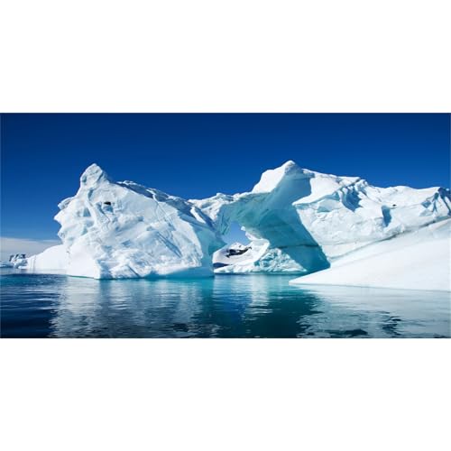 20x10ft White Iceberg Backdrops for Photography Polar Region Snow Wedding Backdrop North Pole Ice Shelf Snow Mountain Backdrops Blue Sky Pure Clean Sea Water Backdrop Photo Shooting Props - size: 20x10ft