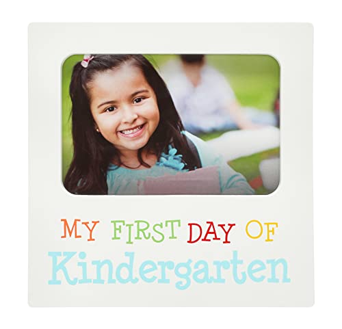 Kate & Milo First Day of Kindergarten Frame, Perfect Keepsake Gift for Parents or Grandparents, Back to School Picture Display, White - style: First Day of Kindergarten Frame
