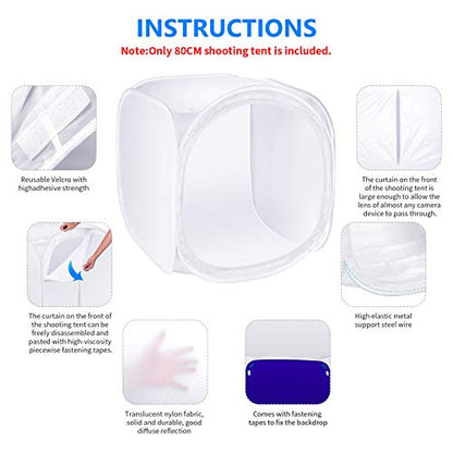 Neewer® 24x24 inch/60x60 cm Photo Studio Shooting Tent Light Cube Diffusion Soft Box Kit with 4 Colors Backdrops (Red Dark Blue Black White) for Photography - size: 24x24 inch