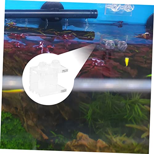 COLLBATH 2pcs Acrylic Background Fixing Clips for Fish Tanks Transparent Clamp Design Siphon Groove Aquarium Backdrop Clamps for Secure Display and Easy Installation