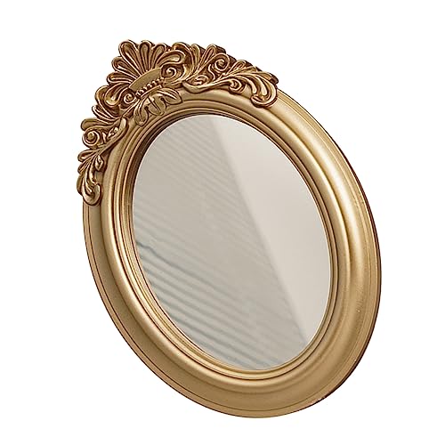 VALICLUD Retro Mirror Props Vintage Hand Mirror Elegant Decorative Tray for Wedding Home Office Hotel