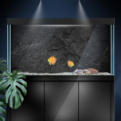 Aquarium Background Stickers - Black Stone Texture- Fish Tank Reptile Terrarium Decor Poster (100 x 50 cm / (39.3 x 19.6 inches)) - size: 100 x 50 cm / (39.3 x 19.6 inches)