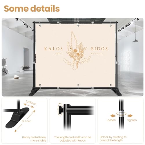 Jiang&Rong 10x10ft Heavy Duty Backdrop Stand Kit - Adjustable Step and Repeat Photo Banner Stand for Photography, Trade Shows, Photo Booths, Events(Black) - color: Black