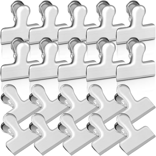 Bag Clips, 20 Pack Stainless Steel Chip Clips for Food, 1.6''(40mm) Small Food Clip Heavy Duty Snack Clamp Clip for Office Kitchen Home, Silver - color: Silver, size: Small-20p