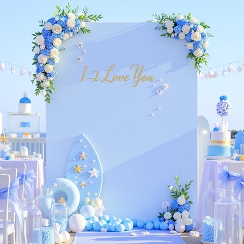 Square Arch Backdrop Covers 6.6FT x 5.2FT Pink and Blue Wedding Arch Cover Stretchy Backdrop Square Arch Stand Cover Spandex for Birthday Party Baby Shower Ceremony Banquet Decoration - color: Pink+Blue