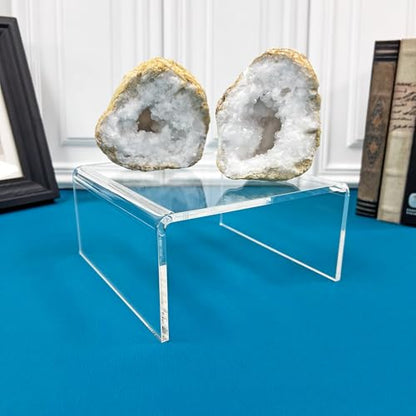 Plymor Clear Acrylic Short Square Display Riser, 3.5" H x 7" W x 7" D (1/4" thick) (2 Pack) - size: 3.5" x 7" x 7"