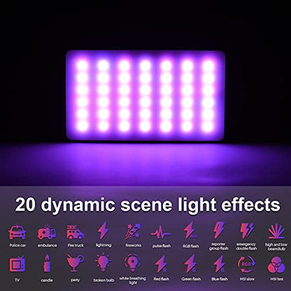 Andoer W140 RGB LED Video Light Kit Pocket Video Conference Lighting CRI95+ 2500K-9000K Dimmable 20 Lighting Effects with Desktop Tripod Ballhead Phone Holder Computer Clip Cold Shoe Adapter