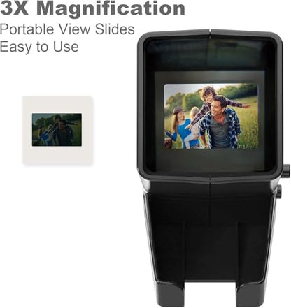DIGITNOW 35mm Slide and Film Viewer, 3X Magnification, Battery Operation, LED Lighted Illuminated Viewing –for 35mm Slides & Positive Film Negatives(4AA Batteries Included)