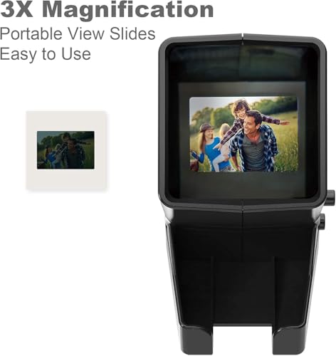 DIGITNOW 35mm Slide and Film Viewer, 3X Magnification, Battery Operation, LED Lighted Illuminated Viewing –for 35mm Slides & Positive Film Negatives(4AA Batteries Included)