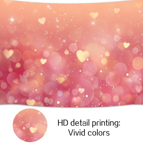5 x 3 ft Valentine's Day Pink Glitter Heart Banner Backdrop Valentine Day Party Wedding Baby Shower Photo Backdrop Sweet Female Birthday Girls Lovers Portraits Photo Studio - color: Pink1, size: 5x3ft