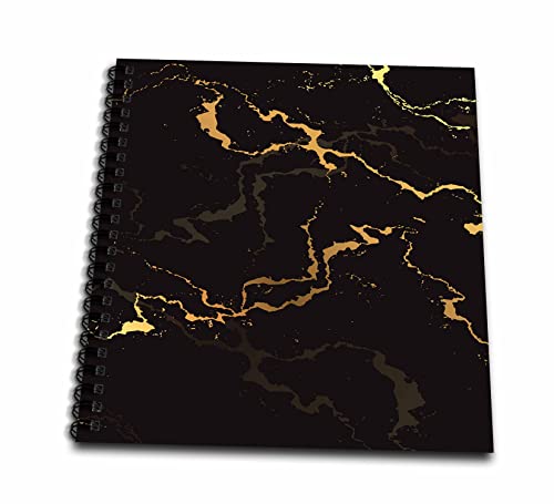 Drawing Book 8 x 8 inch - Image of black and yellow marble texture, faux stone backdrop Alexis Design - Texture Marble - size: Drawing Book 8 x 8 inch