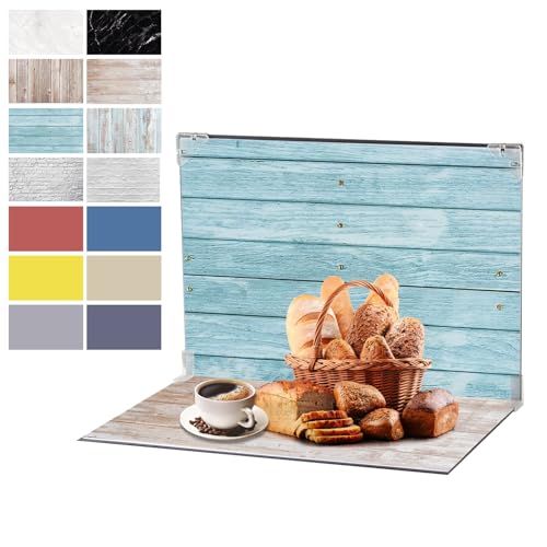 Photo Backdrop Board 7pcs 14patterns Small Product Food Photography Double-Sided Table Top Backdrop Kit Flat Lay Props for Jewelry and Cosmetics(16X11.5 Inch) - color: Wood Solid Color