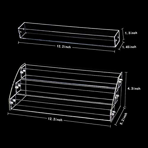 3 Tiers 2PCS Clear Acrylic Nail Polish Holder Essential Oils Stand Lipstick Makeup Desktop Organizer Candy Storage Retail Store Display Brochure Space Saver Agentia Container Exhibition Sample Show - size: 3 Floors 2 Sets