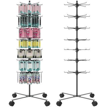 Retail Display Stand 7 Layer - Alloy Steel Jewelry Display for Vendors - 360°Rotating Display Stand for Jewelry, Key Chain, Cotton Candy